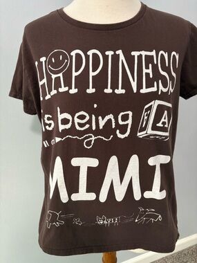 Anvil Brown Tee with White Label Accent